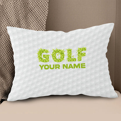 Green Grass Golf Ball Pattern Custom Throw Pillow Personalized Golf Gift LDT1140