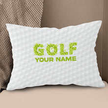 Load image into Gallery viewer, Green Grass Golf Ball Pattern Custom Throw Pillow Personalized Golf Gift LDT1140