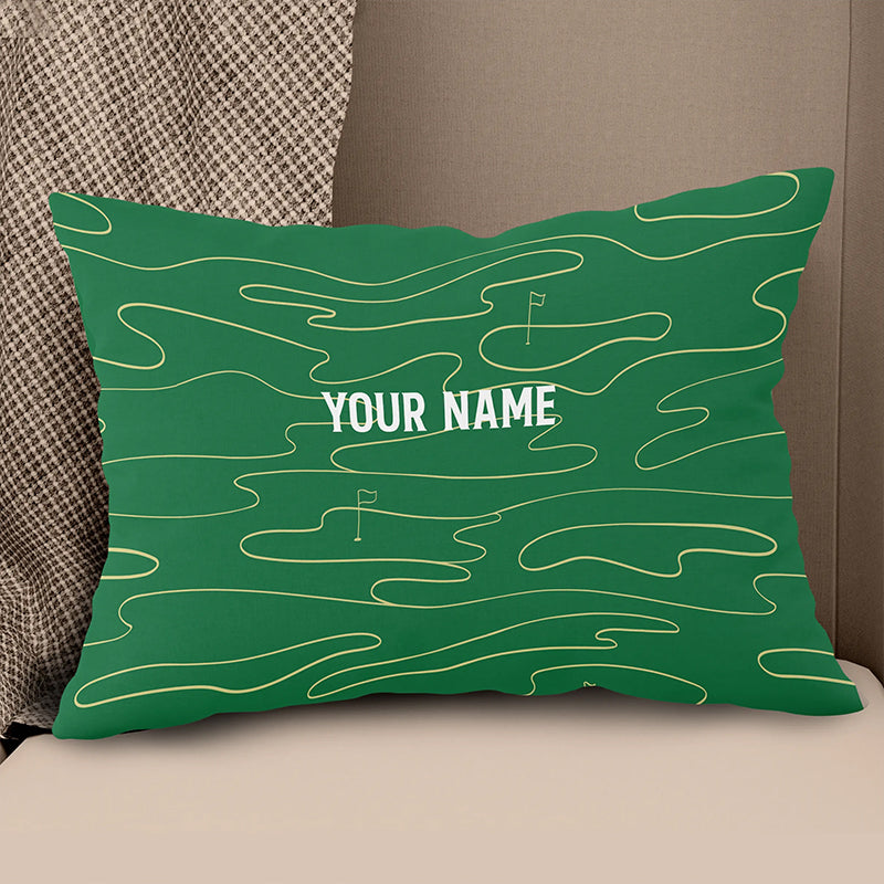 Green Golf Course Custom Throw Pillow Personalized Golf Gifts For Golfer LDT1148