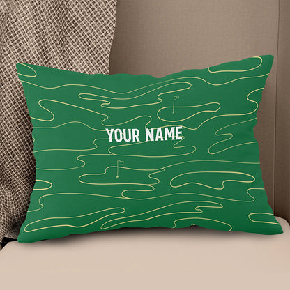 Green Golf Course Custom Throw Pillow Personalized Golf Gifts For Golfer LDT1148
