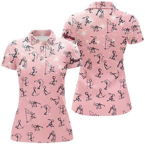 Pink Galaxy Seamless Golf Polo Shirts Custom Funny Golf Shirts For Women Cute Golf Gifts LDT0344