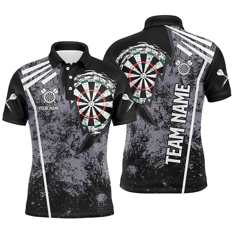 Personalized Grunge Mens Darts Polo Shirt Custom Retro Darts Shirt For ...