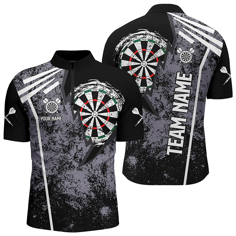 Personalized Grunge Darts Quarter Zip Shirt Custom Retro Darts Shirt F ...