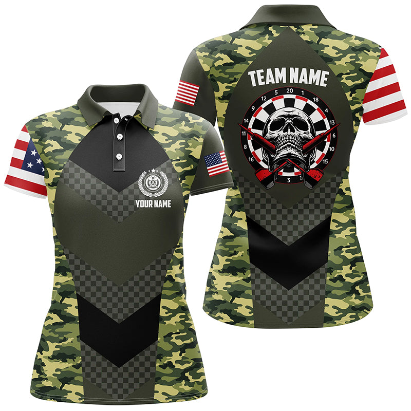 Camouflage Skull Colorado Rockies American Flag Polo Shirts - Peto