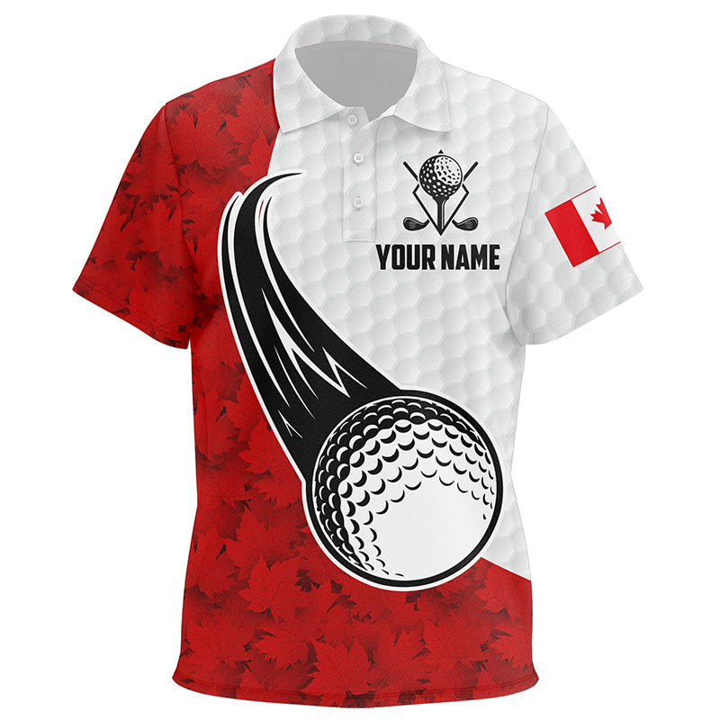 Canada Flag Red Maple Leaf Kid Golf Polo Shirts Custom Patriotic Golf Shirts For Kid Golf Gifts LDT1480