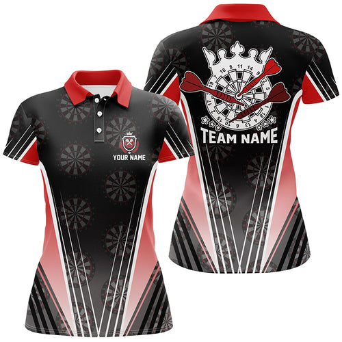 Personalized Black Red Darts Polo Shirt Custom Dart Team Shirt For Women Darts Jersey LDT0706