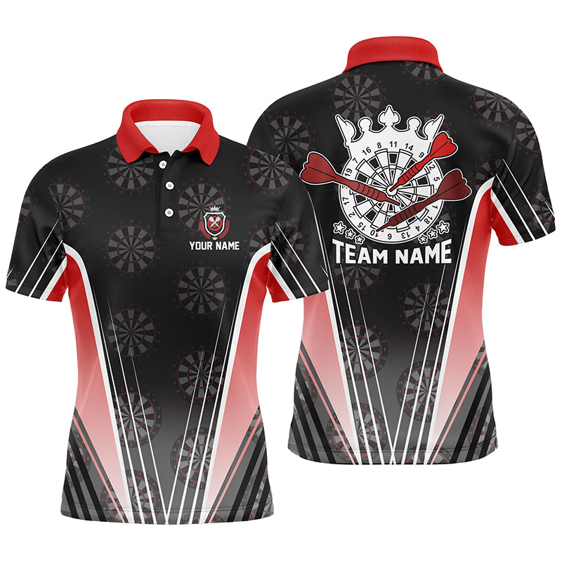 Personalized Black Red Men Darts Polo Shirt Custom Dart Team Shirt For ...