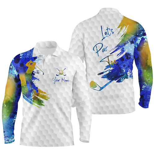 Lets Par Tee Colorful Water Color Mens Golf Tops, Personalized Golf Shirts For Men, Golfing Gifts LDT0135