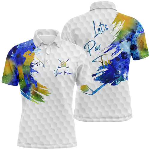 Lets Par Tee Colorful Water Color Mens Golf Tops, Personalized Golf Shirts For Men, Golfing Gifts LDT0135