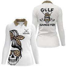 Load image into Gallery viewer, Womens Leopard Skull Golf Gangster Polo Shirts Custom Scary Golf Shirts For Women Golf Gifts LDT0404