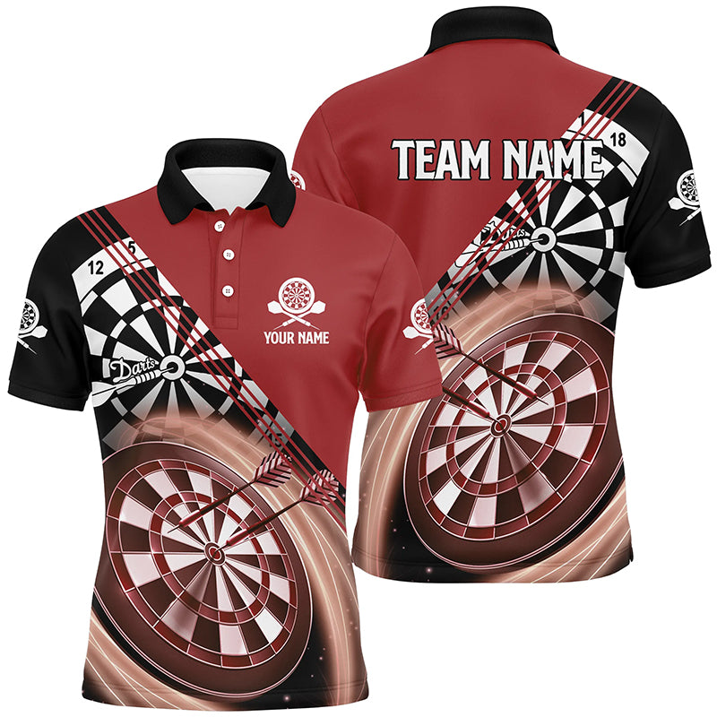 Red Mens Darts Polo Shirt With Name Customized Cool Darts Shirts For M ...