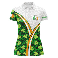 Load image into Gallery viewer, Ireland Flag Patrick Day Green Clovers Golf Polo Shirts Custom Golf Tops For Women Golf Gifts LDT1484