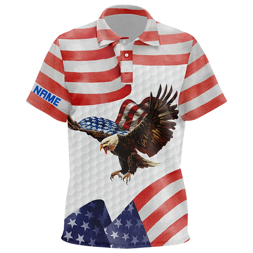 Watercolor American Flag Golf Kids Polo Shirt Us Eagle Patriotic Golf Shirts For Kid Golf Gifts LDT0945