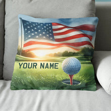 Load image into Gallery viewer, Watercolor American Flag Golf Custom Pillow Personalized Golfing Gifts LDT1172