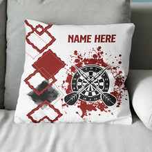 Load image into Gallery viewer, Red White Custom Darts Pillow Personalized Darts Gifts For Dart Lovers LDT1177