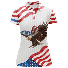 Load image into Gallery viewer, 3D American Flag Womens Golf Polo Shirt Us Eagle Patriotic Golf Shirts For Women, Golf Gifts LDT0163