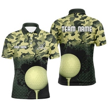 Load image into Gallery viewer, Green Camo Mens Golf Polo Shirts Customized Camouflage Golf Shirts For Men, Golfer Gifts LDT0165