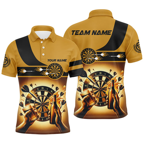 Yellow Beer Mens Darts Polo Shirt Custom Darts Shirt For Men Drinking Beer Dart Jerseys LDT1380