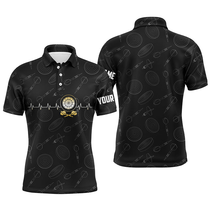 Darts Board Heart Beat Black Darts Pattern Mens Polo Shirts Custom Darts Jersey For Men LDT0438