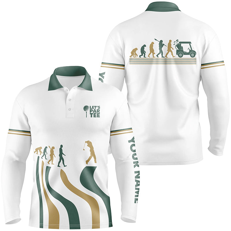 Evolution Of The Golf White Polo Shirt Lets Par Tee Custom Golf Shirts For Men Golf Gifts LDT0425