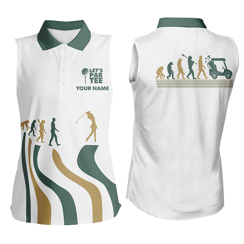 Evolution Of The Golf White Sleeveless Polo Shirt Lets Par Tee Custom Golf Shirts For Women Golf Gift LDT0425