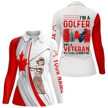 Load image into Gallery viewer, Im A Golfer And A Veteran Canada Flag Golf Polo Shirt Custom Patriotic Golf Tops For Women LDT0971