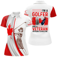 Load image into Gallery viewer, Im A Golfer And A Veteran Canada Flag Golf Polo Shirt Custom Patriotic Golf Tops For Women LDT0971
