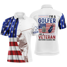 Load image into Gallery viewer, Im A Golfer And A Veteran American Flag Mens Golf Polo Shirt Custom Patriotic Golf Tops For Men LDT0972