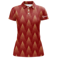 Load image into Gallery viewer, Christmas Trees Seamless Red Golf Polo Shirts Winter Custom Golf Shirts For Women Golf Gifts LDT0760