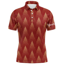 Load image into Gallery viewer, Christmas Trees Seamless Red Golf Mens Polo Shirts Winter Custom Golf Shirts For Men Golf Gifts LDT0760