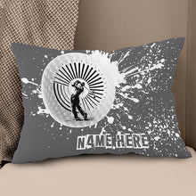 Load image into Gallery viewer, Golfer Custom Name Grey Throw Pillow Personalized Golf Gifts For Golfer LDT1187