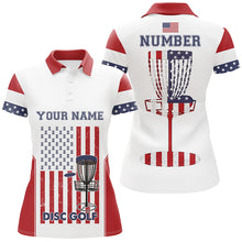 Load image into Gallery viewer, American Flag Disc Golf Polo Shirt Custom Patriotic Golf Shirts For Women Disc Golf Gifts LDT0775