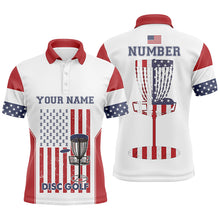 Load image into Gallery viewer, American Flag Disc Golf Mens Polo Shirt Custom Patriotic Golf Shirts For Men Disc Golf Gifts LDT0775