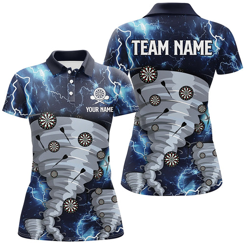 Blue Thunder Lightning Darts Polo Shirt Custom Storm Dart Shirts For Women Dart Jersey LDT0777