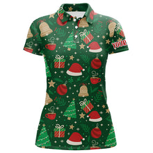 Load image into Gallery viewer, Christmas Season Green Womens Golf Polo Shirt Custom Golf Tops For Women Best Golfing Gifts LDT0980