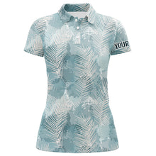 Load image into Gallery viewer, Watercolor Mint Tropical Palm Leaves Womens Golf Polo Shirt Custom Funny Golf Tops For Women LDT0984