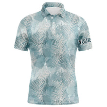 Load image into Gallery viewer, Watercolor Mint Tropical Palm Leaves Mens Golf Polo Shirt Customized Funny Golf Tops For Men LDT0984