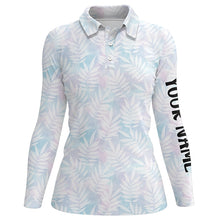 Load image into Gallery viewer, Watercolor Colorful Leaves Womens Golf Polo Shirt Rainbow Tropical Custom Golf Tops For Women LDT0985