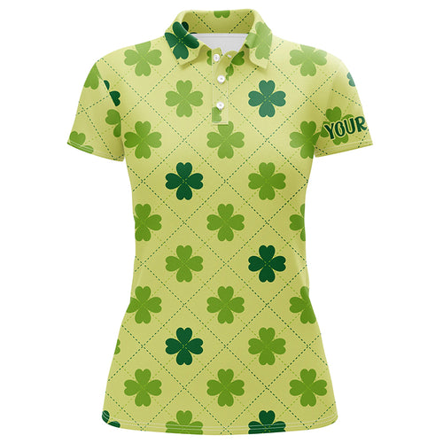 Womens Golf Polo Shirt Vintage Green Clover St Patrick Day Golf Shirts For Women Golf Gifts LDT0986