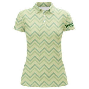 Light Green Zigzag Womens Golf Shirt Vintage St Patrick Day Golf Shirt Customized Golf Tops LDT0987