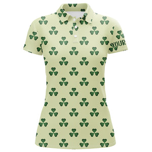 Womens Golf Polo Shirt Vintage Green Clover St Patrick Day Golf Shirts For Women Golf Gifts LDT0988