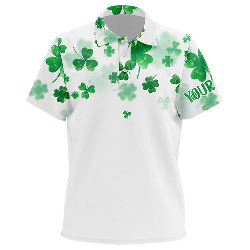 3D Green Clover St Patrick Kids Golf Polo Shirt Custom Kids Golf Shirts Personalized Cool Golf Tops LDT0989