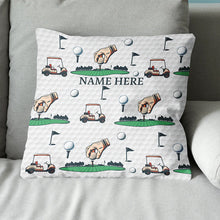 Load image into Gallery viewer, Golf Elements Custom Throw Pillow Personalized Golf Gifts For Golfer LDT1199