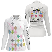 Load image into Gallery viewer, Multicolor Argyle Pattern Womens Golf Polo Shirt Flamingo Funny Golf Tops For Women Golf Gift LDT0998