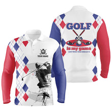 Load image into Gallery viewer, Argyle Pattern Mens Golf Polo Shirts, Personalized Basic Golf Shirts For Men, Golfer Gifts LDT0213