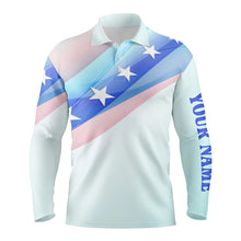 Load image into Gallery viewer, Colorful Pastel Us Flag Mens Golf Polo Shirts Custom Name Patriotic Golf Shirts For Men Golf Gifts LDT1435