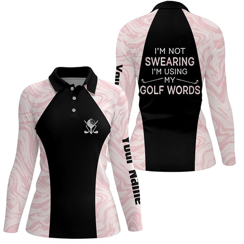 I'm Not Swearing I'm Using My Golf Words Seamless Womens Polo Shirt, Golf Shirts For Ladies LDT0034