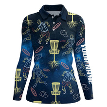 Load image into Gallery viewer, Colorful Neon Disc Golf Polo Shirts Custom Name Galaxy Disc Golf Shirts For Women, Golf Gifts LDT0225