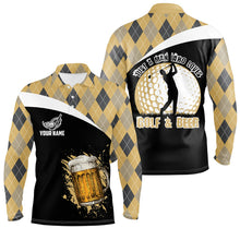 Load image into Gallery viewer, Just A Man Who Loves Golf &amp; Beer Argyle Pattern Golf Polo Shirt Beer Golf Shirts For Men LDT0533