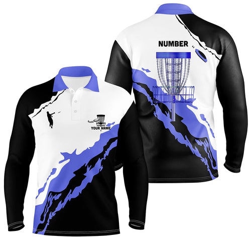 Purple Black Mens Disc Golf Polo Shirts Customized Disc Golf Shirts For Men Disc Golfing Gifts LDT1247